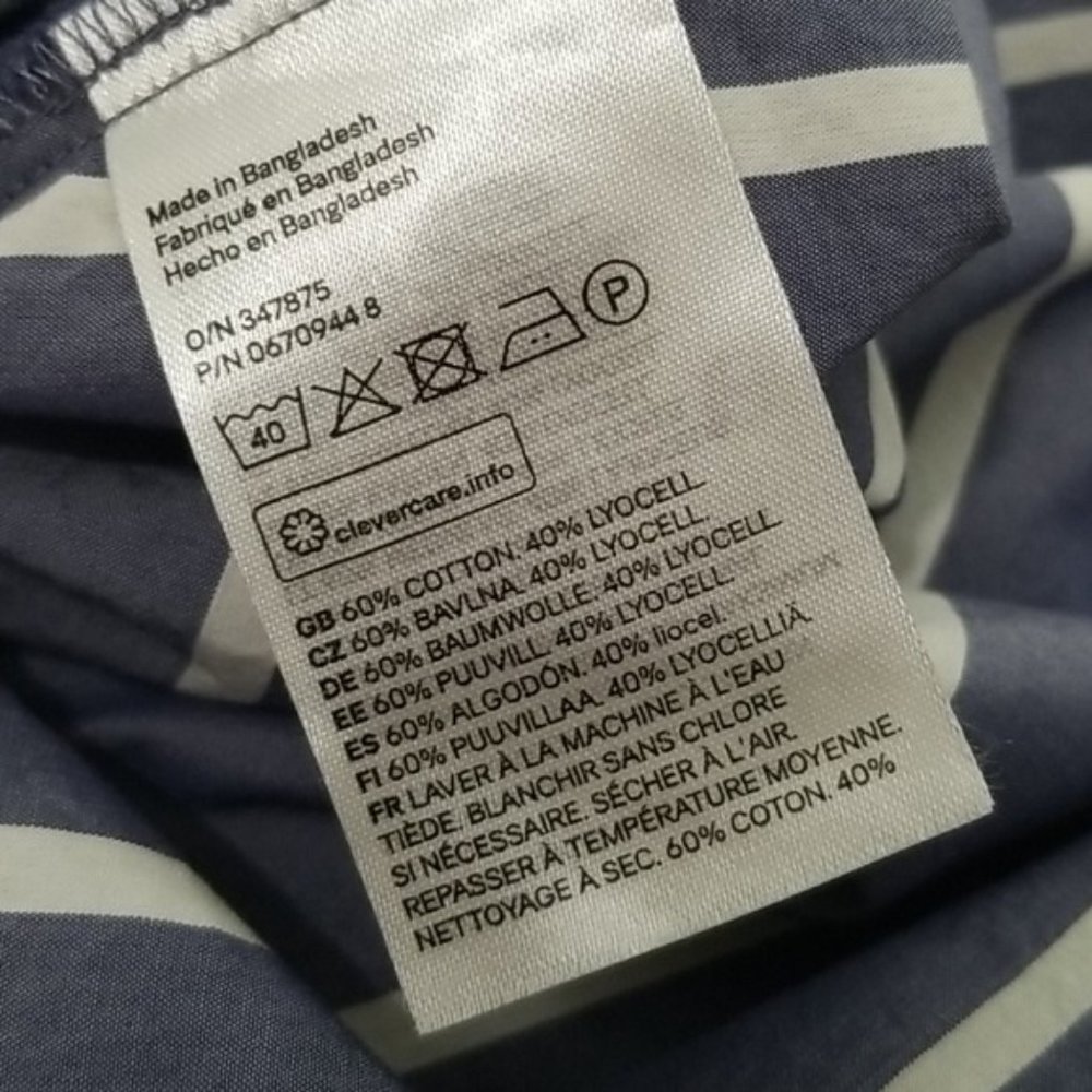 H&M blue & white chambray striped midi wrap dress - Picture 7 of 9